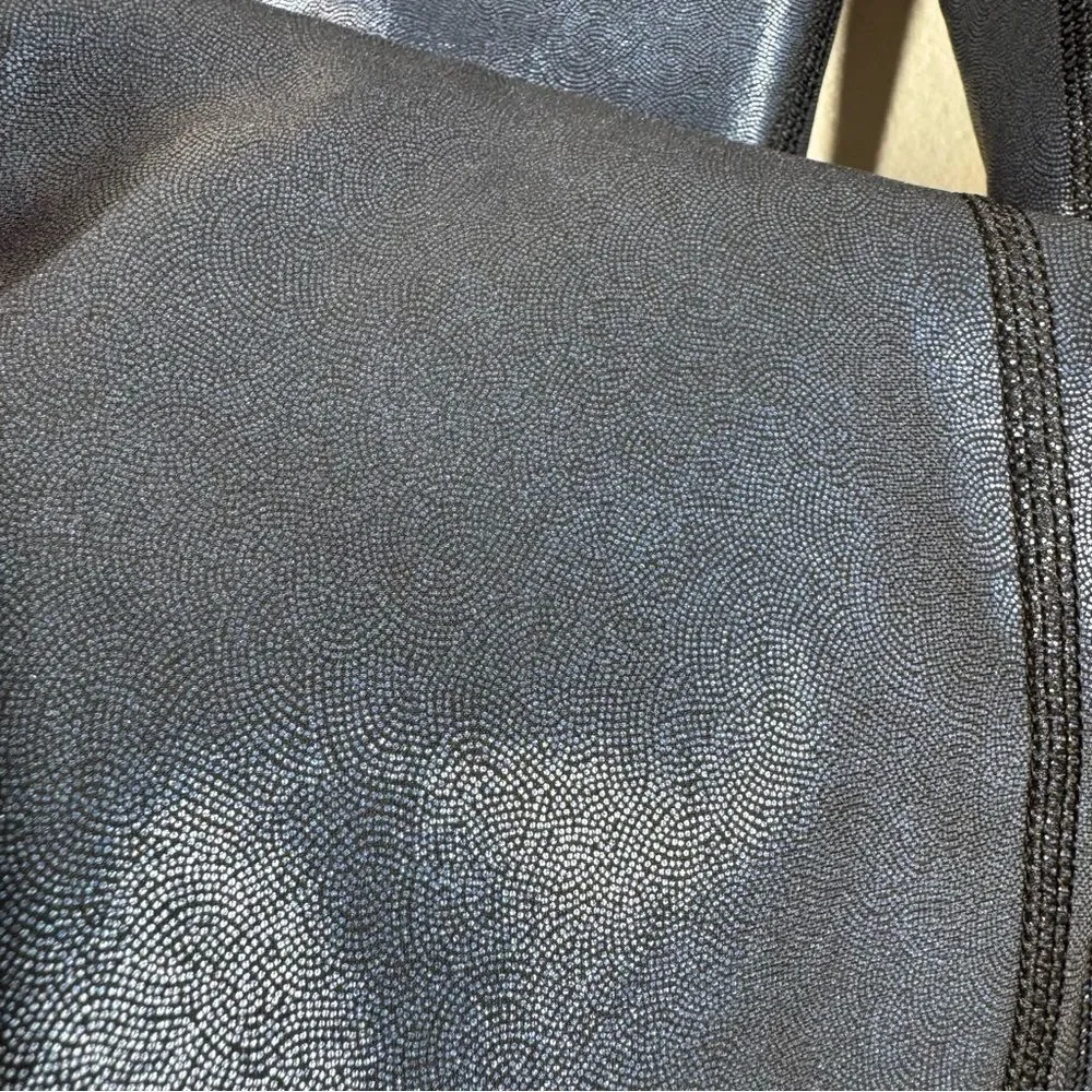 Carbon38 Blue Shiny Metallic Dot Full Length Leggings Women’s Size Small
